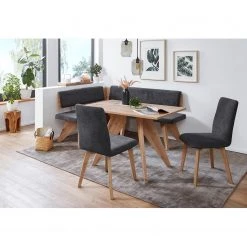 Schösswender Salle à manger complète Maia I (4 élém.) - Gris foncé / Imitation chêne