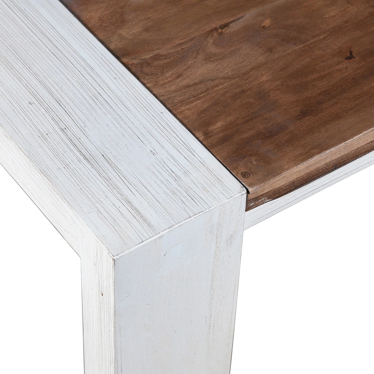 Wolf-Möbel Salle à manger Maison II (4 éléments) - Acacia massif - Acacia couleur pierre / Blanc cassé – Image 8