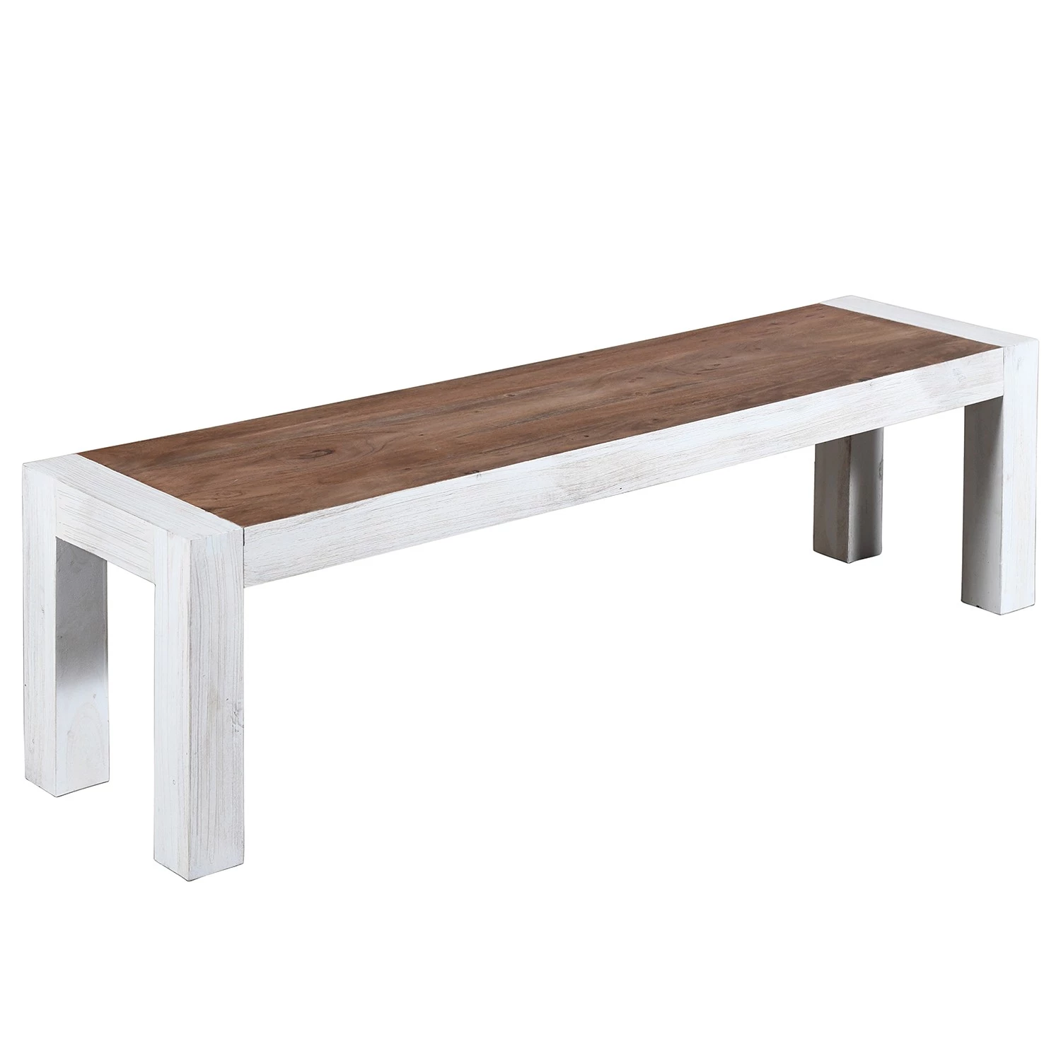 Wolf-Möbel Salle à manger Maison II (4 éléments) - Acacia massif - Acacia couleur pierre / Blanc cassé – Image 4