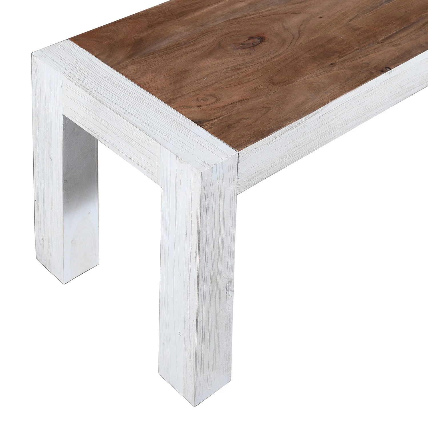 Wolf-Möbel Salle à manger Maison II (4 éléments) - Acacia massif - Acacia couleur pierre / Blanc cassé – Image 5