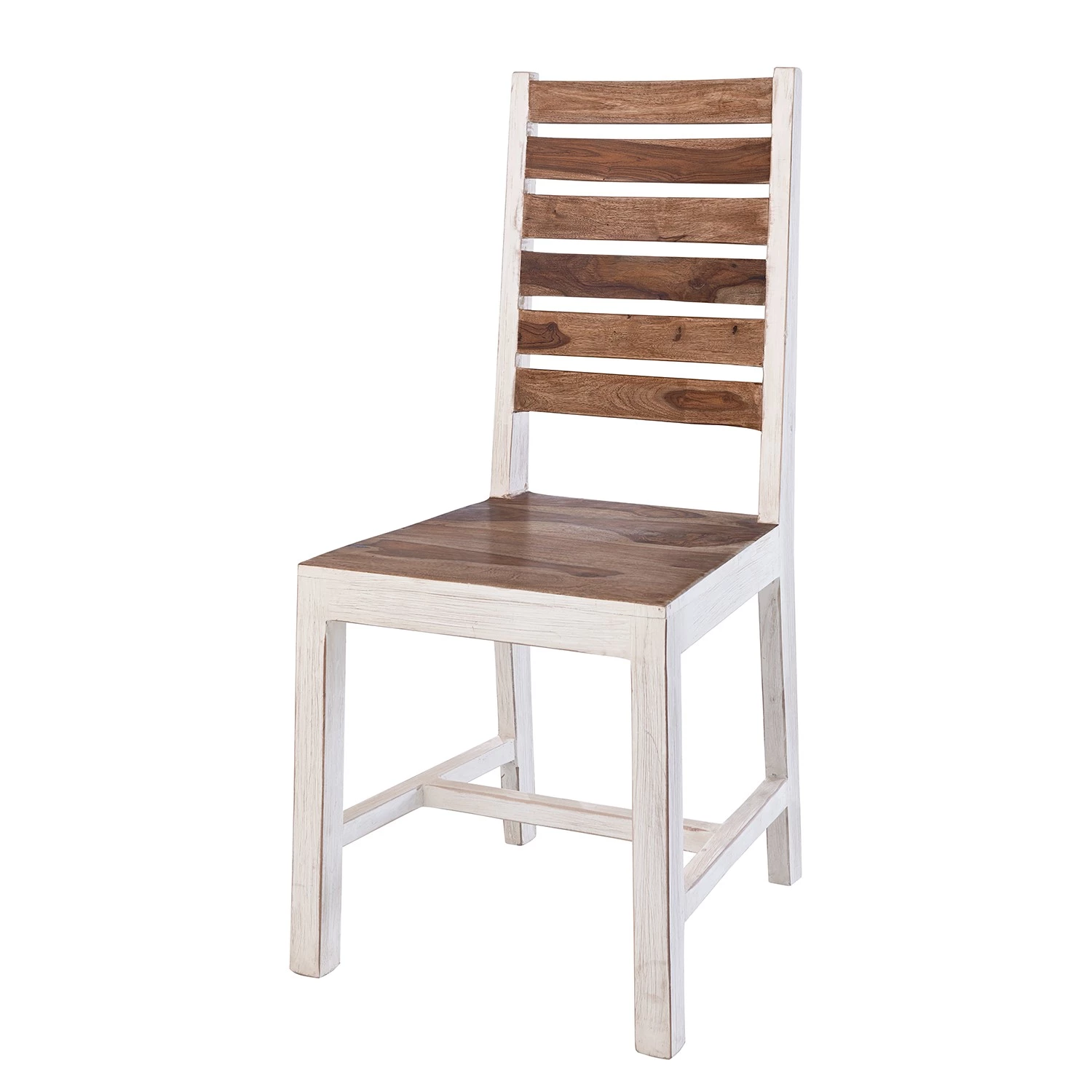 Wolf-Möbel Salle à manger Maison II (4 éléments) - Acacia massif - Acacia couleur pierre / Blanc cassé – Image 6