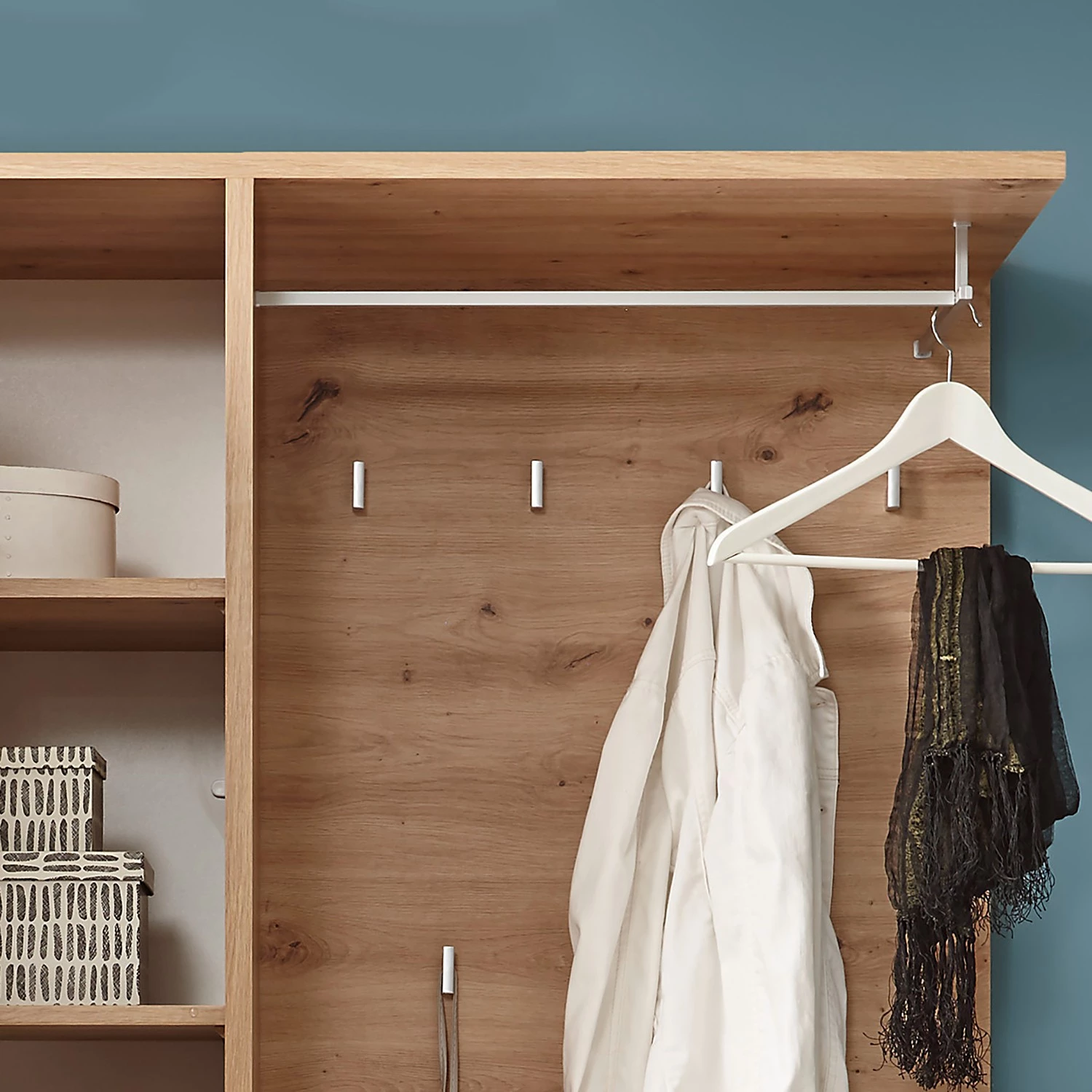 Loftscape Ensemble d’entrée compact Malaca - Blanc / Imitation chêne artisan – Image 4