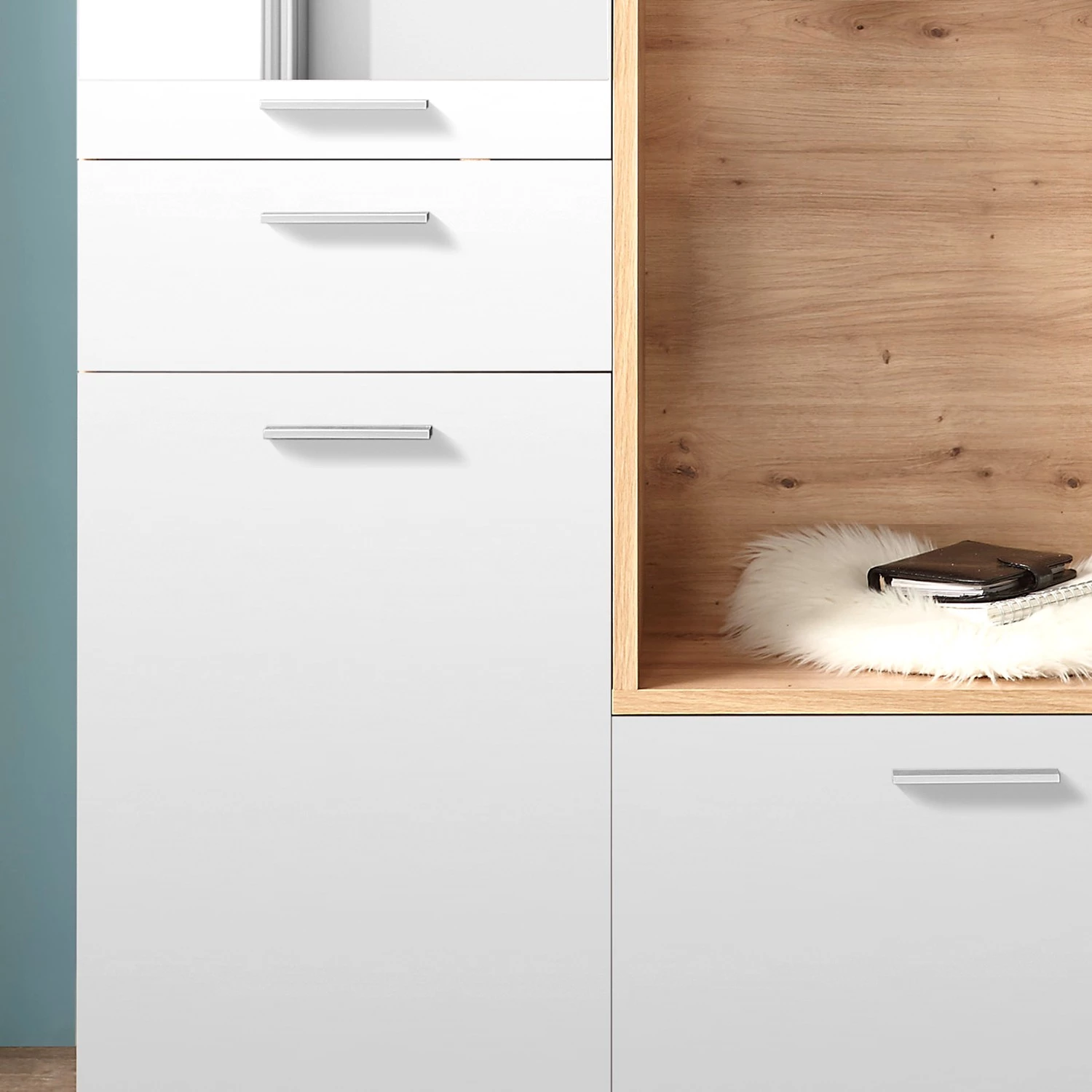 Loftscape Ensemble d’entrée compact Malaca - Blanc / Imitation chêne artisan – Image 5