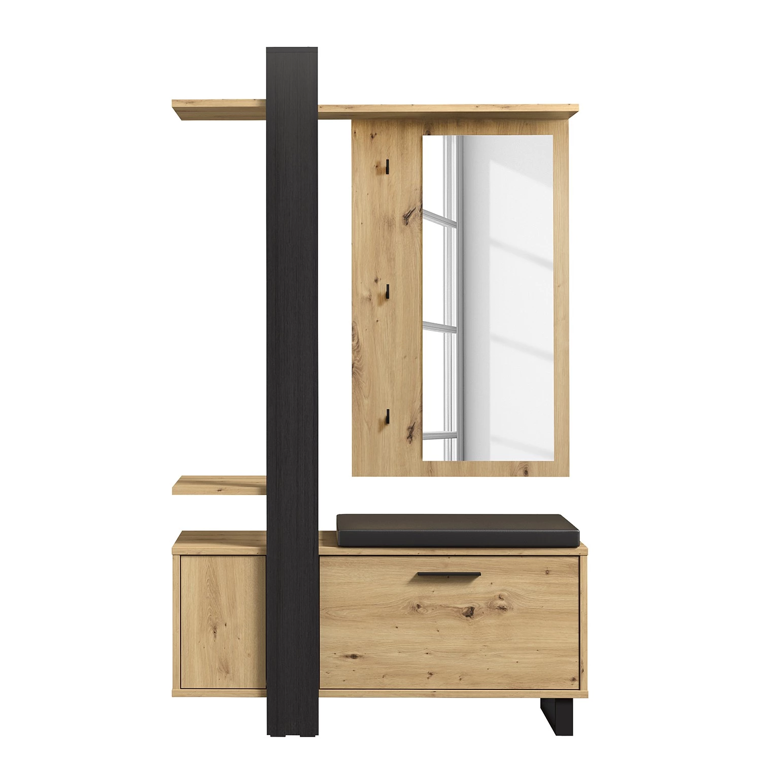 Red Living Ensemble d’entrée compact Hondo - Imitation chêne artisan / Noir – Image 3