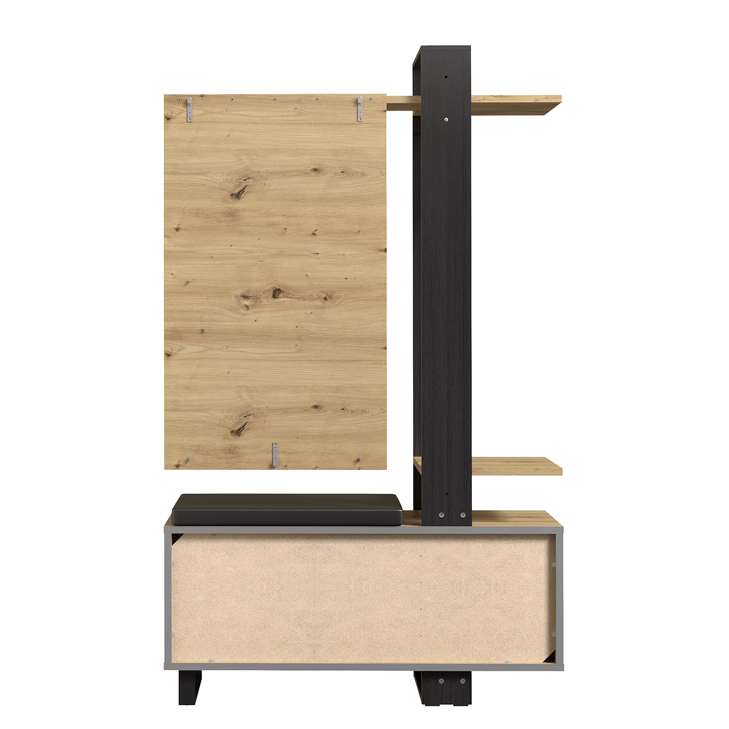 Red Living Ensemble d’entrée compact Hondo - Imitation chêne artisan / Noir – Image 6