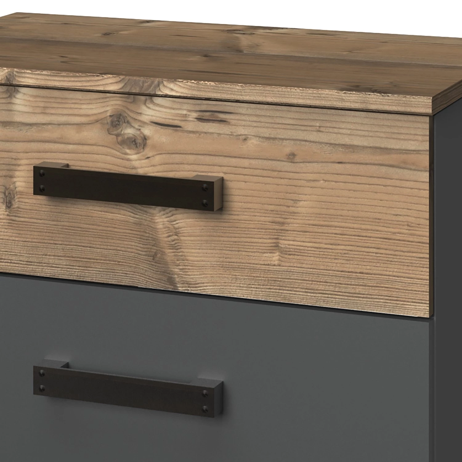 Wimex Chambre Malmoe III (4 éléments) - Imitation sapin blanc / Graphite - Largeur : 225 cm – Image 5