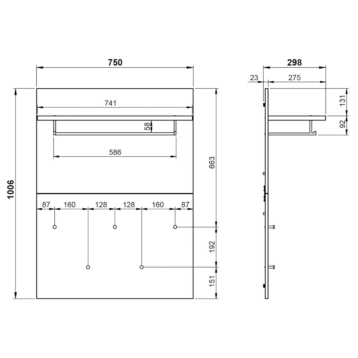Germania Ensemble d’entrée Rimini III (5 élém.) - Verre - Blanc / Graphite – Image 16