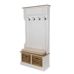 Ridgevalley Ensemble d’entrée compact Pulau - Sapin massif - Blanc / Marron