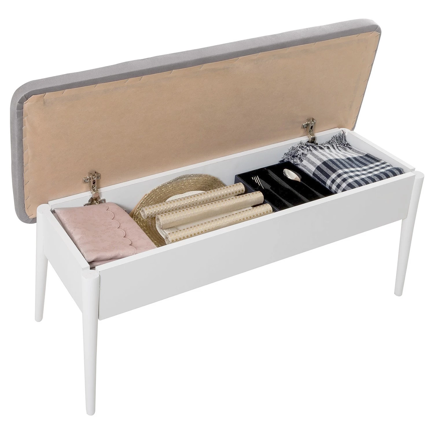 Loftscape Salle à manger Baris (5 éléments) - Extensible - Blanc / Gris – Image 8