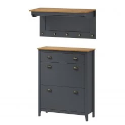 Maison Belfort Ensemble d’entrée Rivery I (2 éléments) - Pin massif - Anthracite