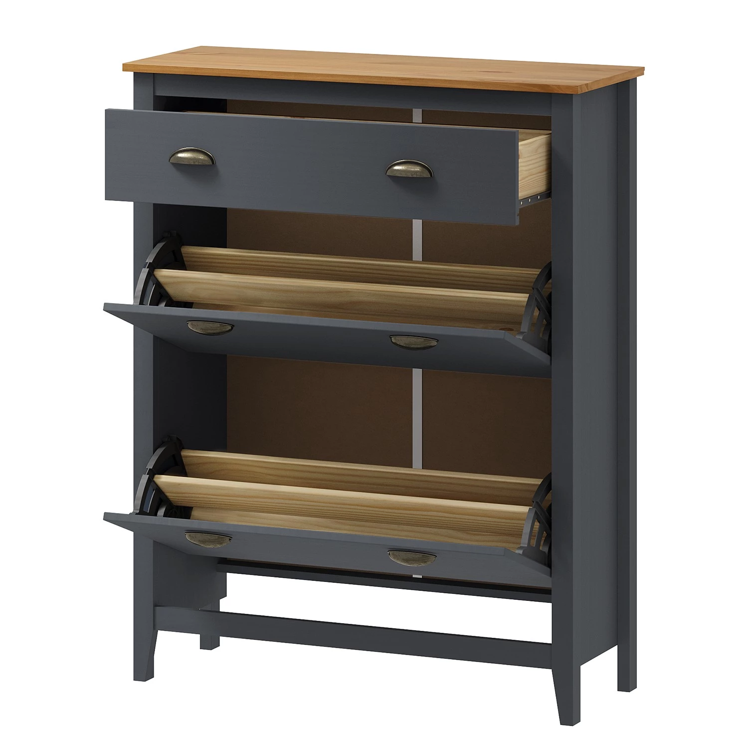 Maison Belfort Ensemble d’entrée Rivery I (2 éléments) - Pin massif - Anthracite – Image 4