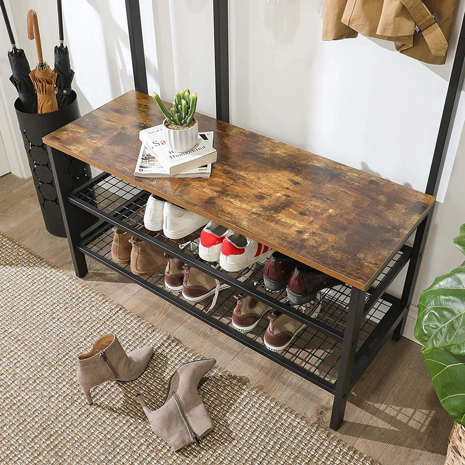 Red Living Ensemble d’entrée compact Welford II - Métal - Noir / Marron – Image 5