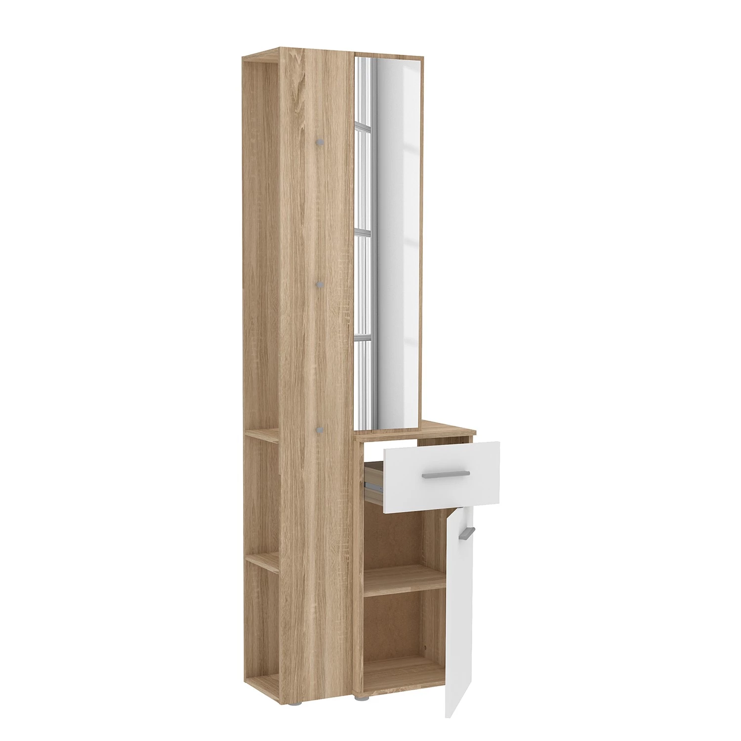 Loftscape Porte-manteau compact Lomas - Blanc / Imitation chĂȘne Sonoma â Image 6