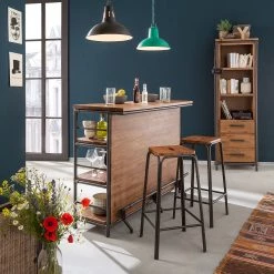 Ars manufacti Ensemble Cleos (3 éléments) - Acacia massif / Métal - Acacia / Anthracite