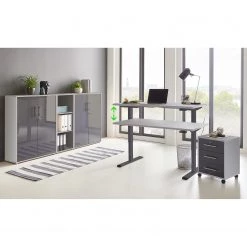 Furnitive Ensemble de bureau Avin XIII (5 élém.) - Gris clair / Anthracite brillant