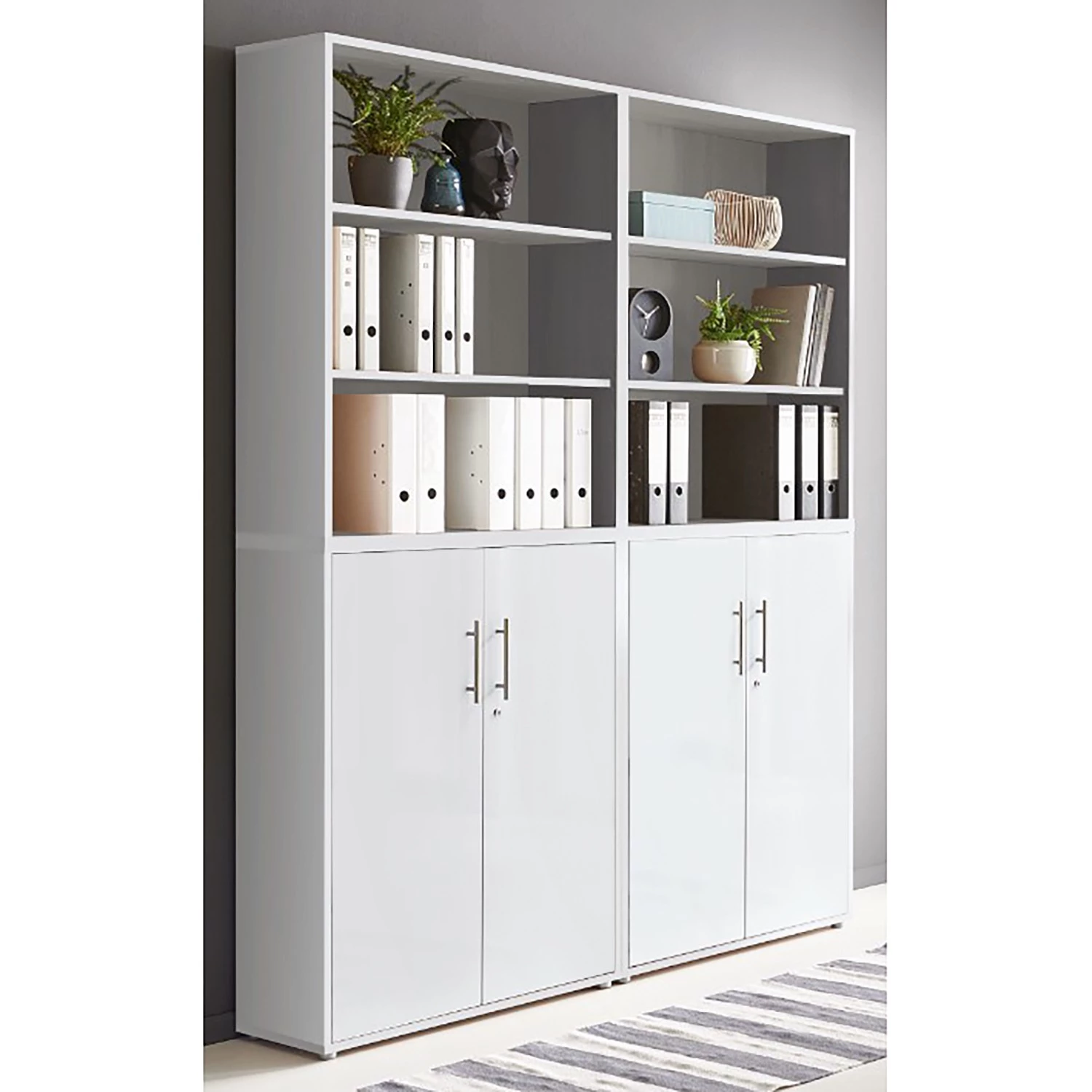 Furnitive Ensemble de bureau Avin XVII (6 élém.) - Gris clair / Blanc mat – Image 2