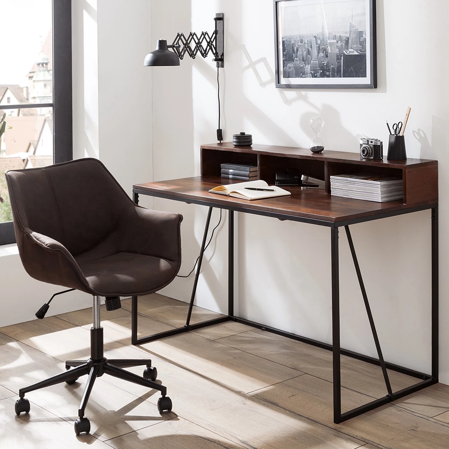 Ars manufacti Ensemble de bureau Woodson (2 éléments) - Acacia brun