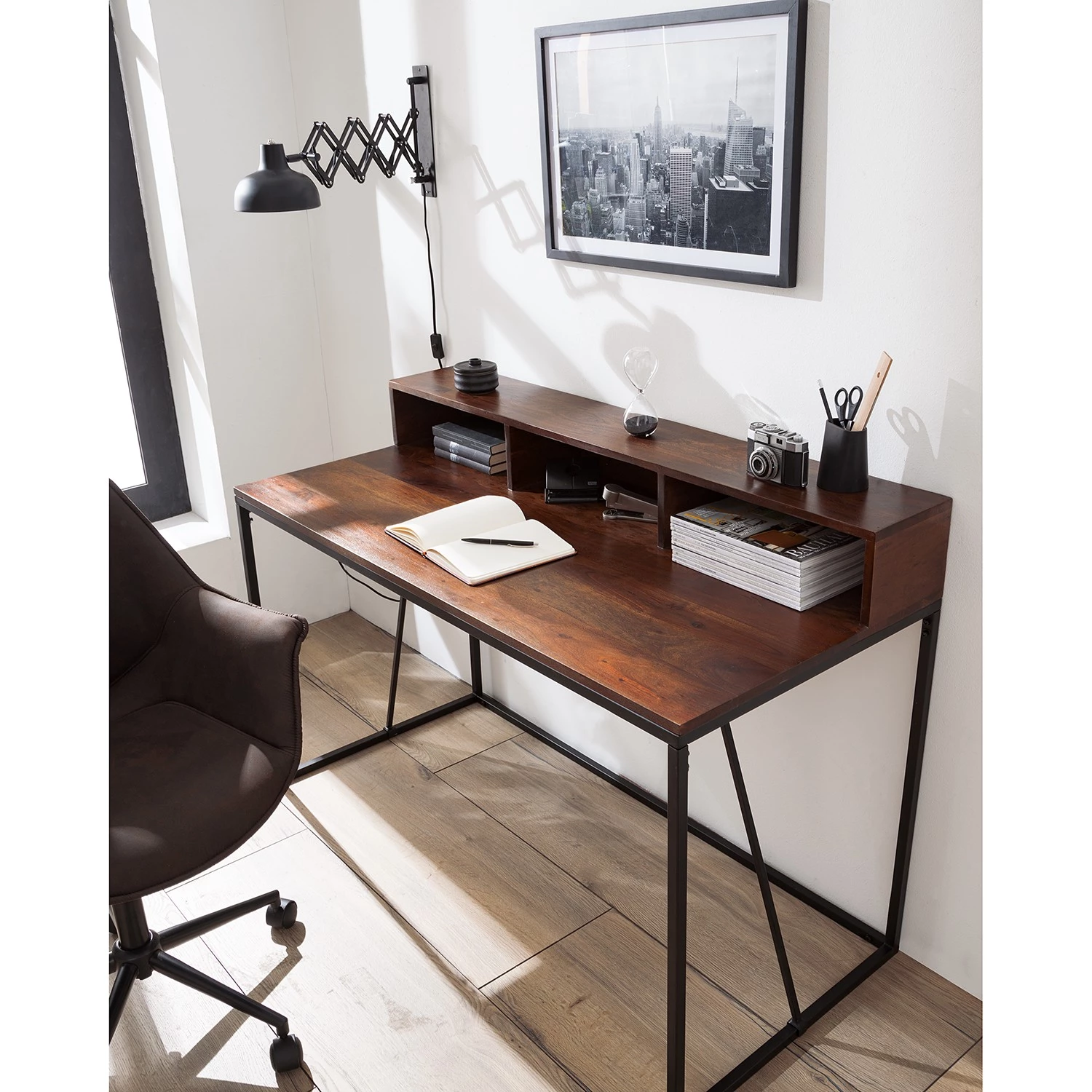 Ars manufacti Ensemble de bureau Woodson (2 éléments) - Acacia brun – Image 2