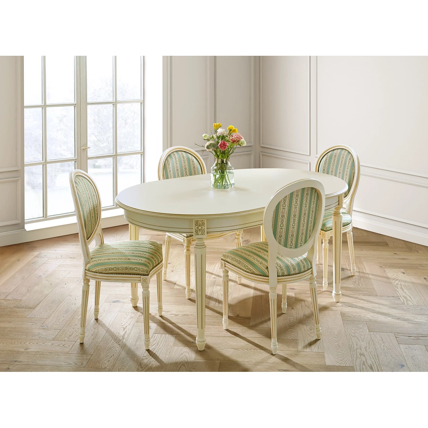 Velvet Studio Salle à manger Alison (5 éléments) - (extensible) - Vert – Image 2