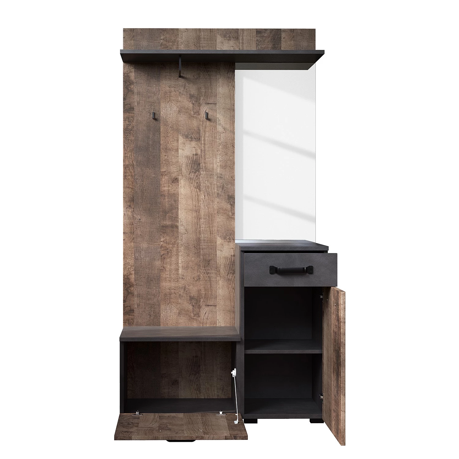 Trendteam Ensemble d’entrée compact Smile - Gris foncé / Imitation chêne rustique – Image 5