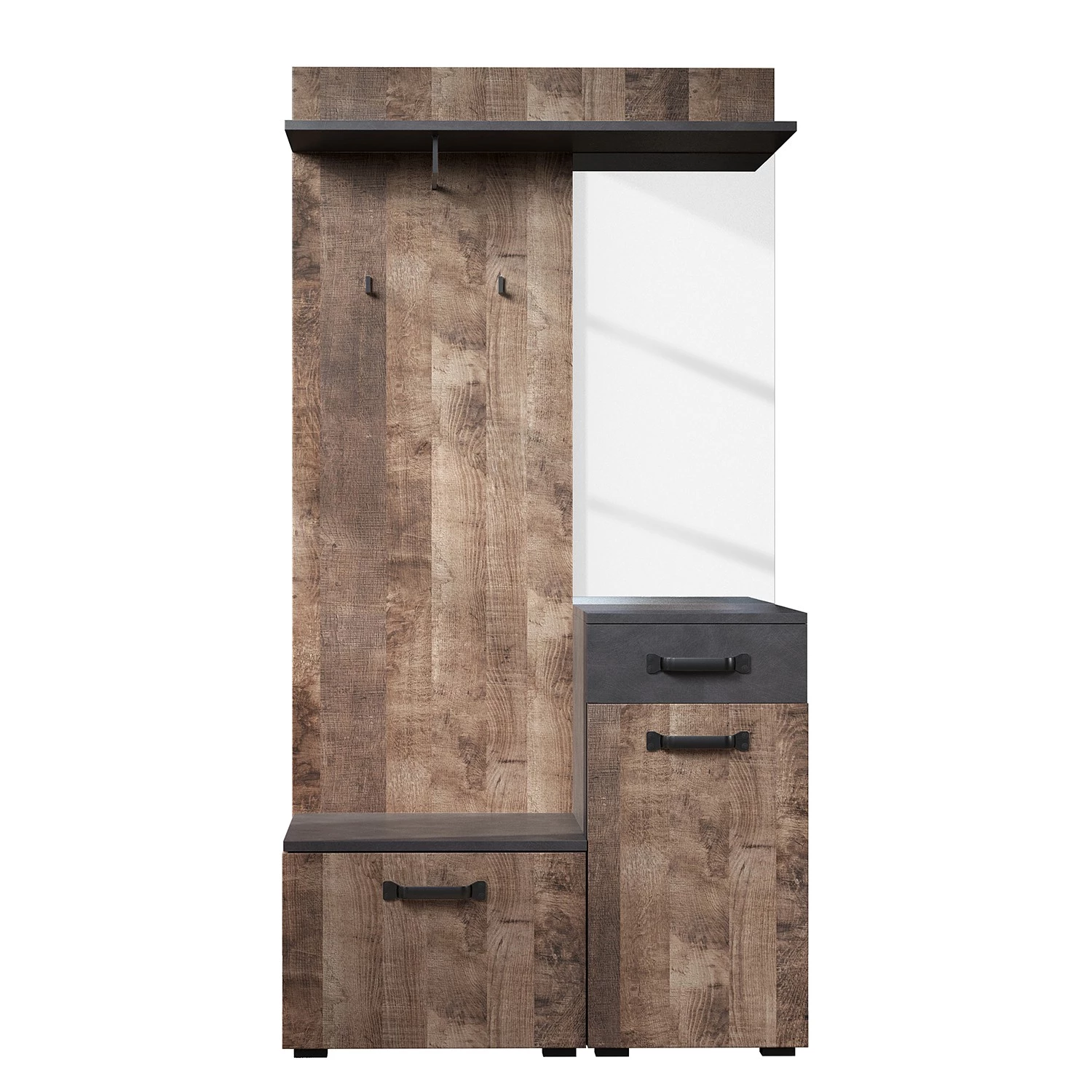 Trendteam Ensemble d’entrée compact Smile - Gris foncé / Imitation chêne rustique – Image 6