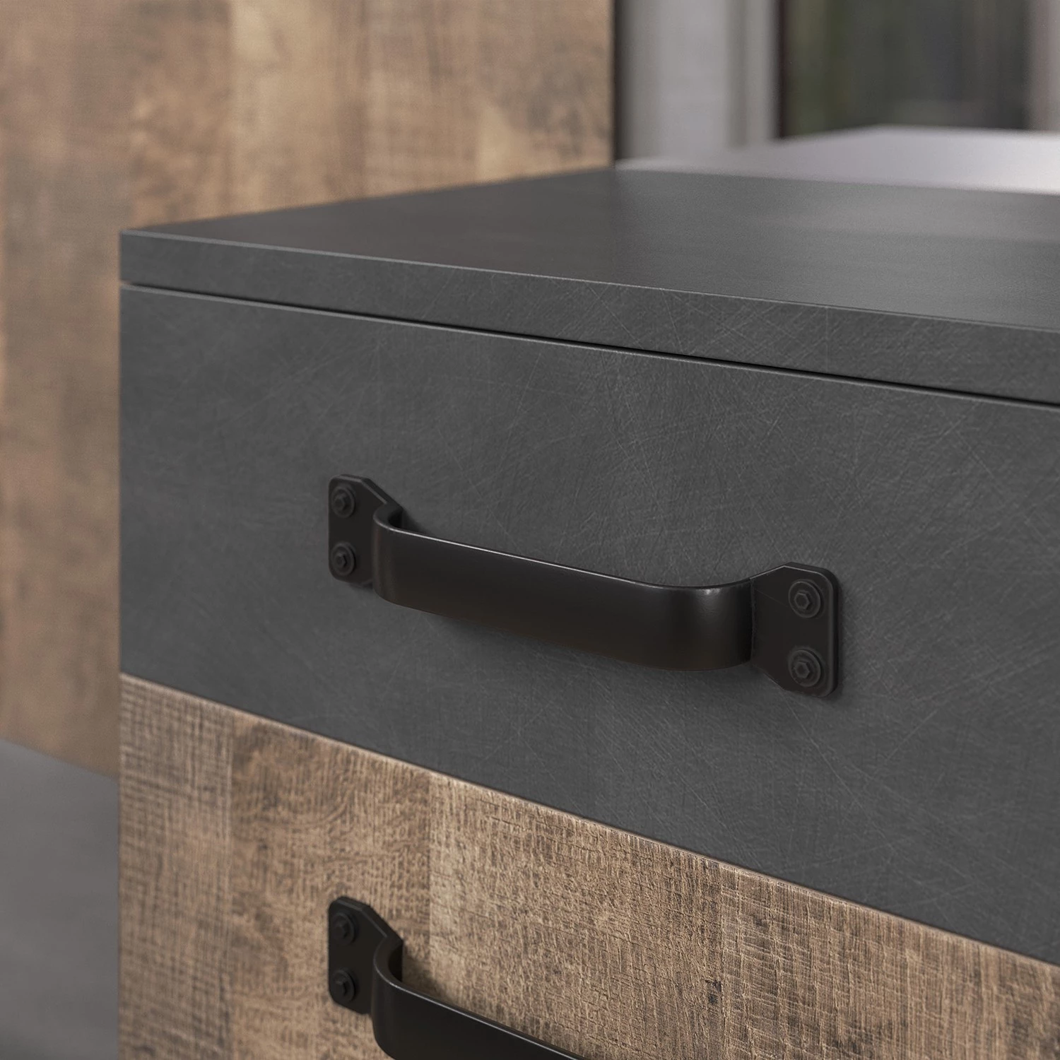 Trendteam Ensemble d’entrée compact Smile - Gris foncé / Imitation chêne rustique – Image 7