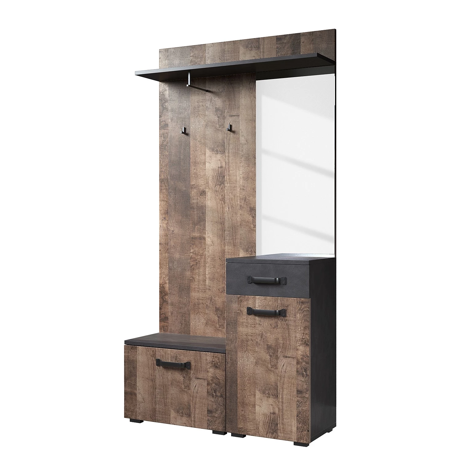 Trendteam Ensemble d’entrée compact Smile - Gris foncé / Imitation chêne rustique – Image 4