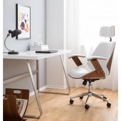 Fredriks Ensemble de bureau Viiki II (2 éléments) - Blanc / Noyer