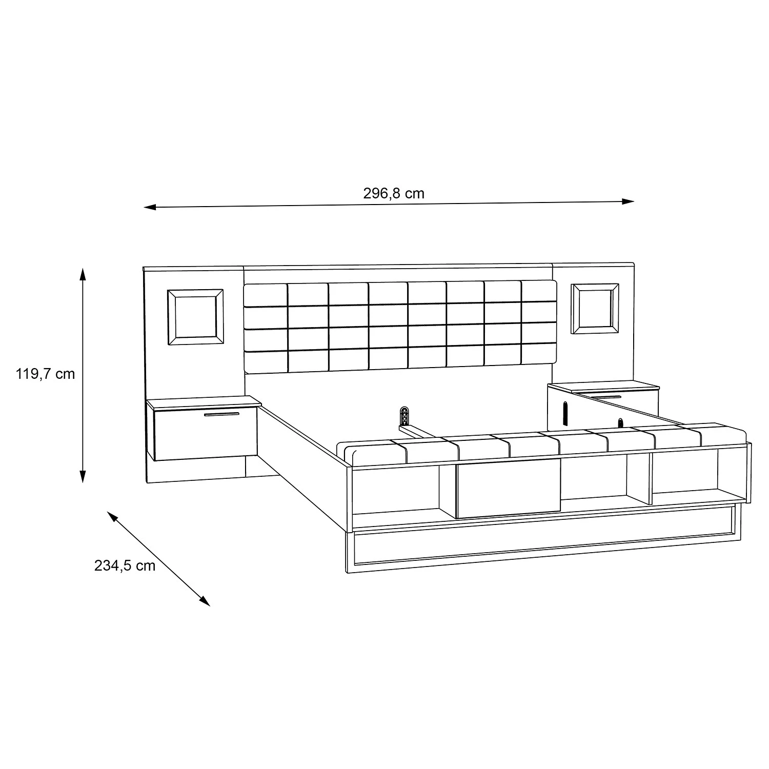 Loftscape Lit et chevets Morten (3 éléments) – Image 14