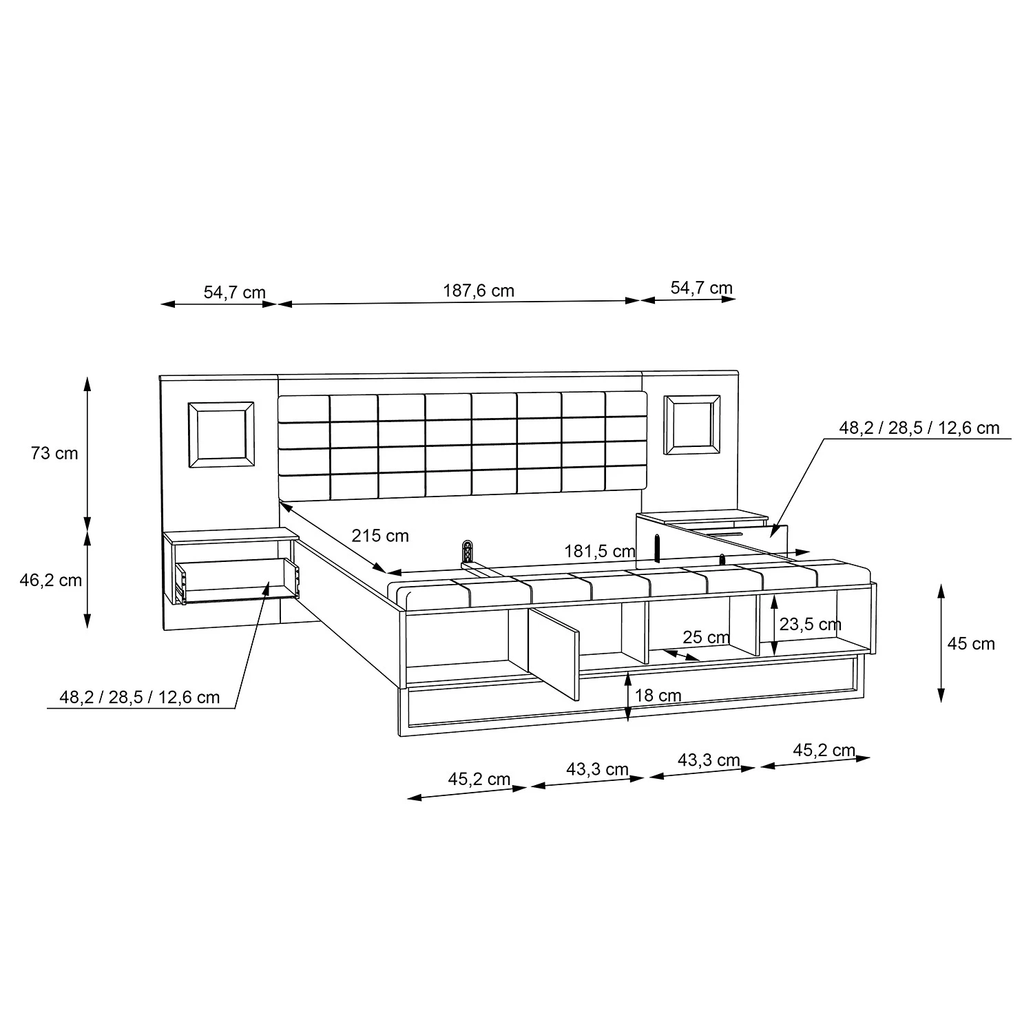 Loftscape Lit et chevets Morten (3 éléments) – Image 15
