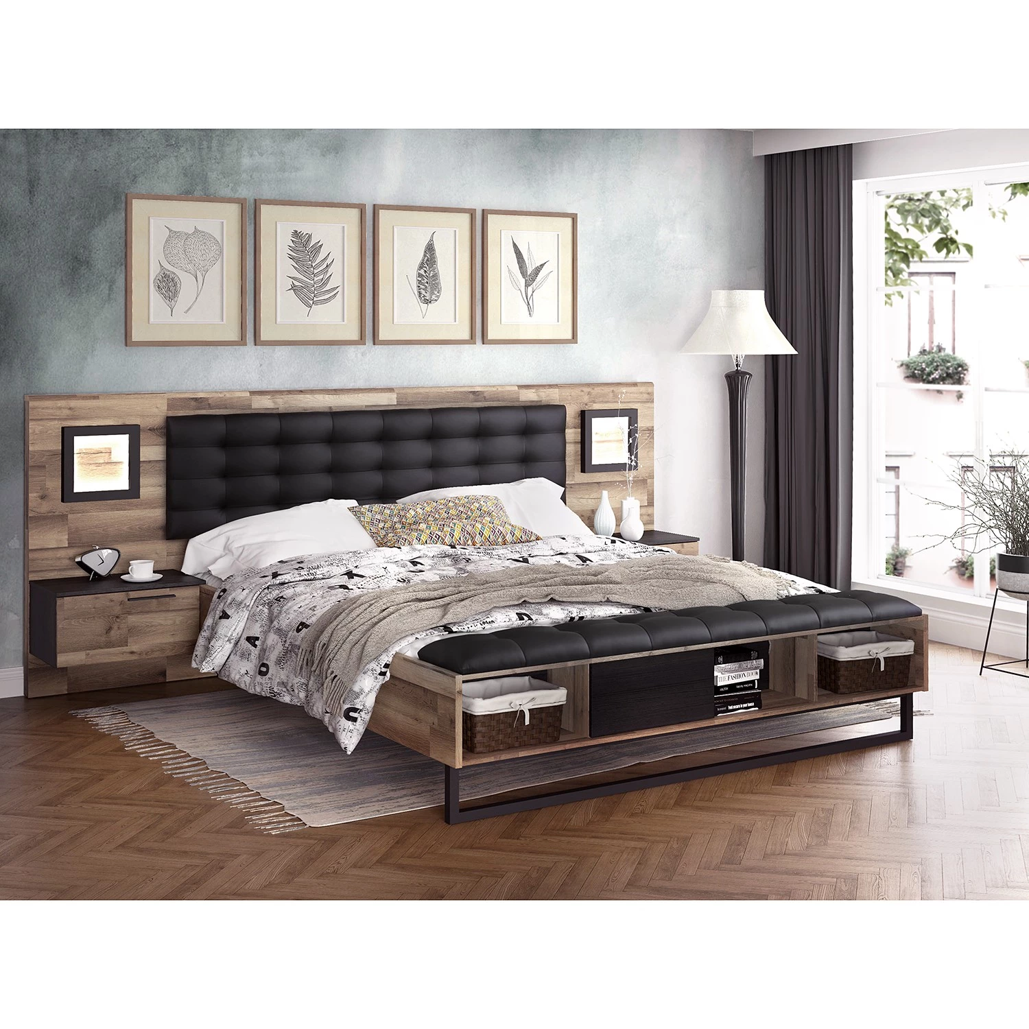 Loftscape Lit et chevets Morten (3 éléments) – Image 2