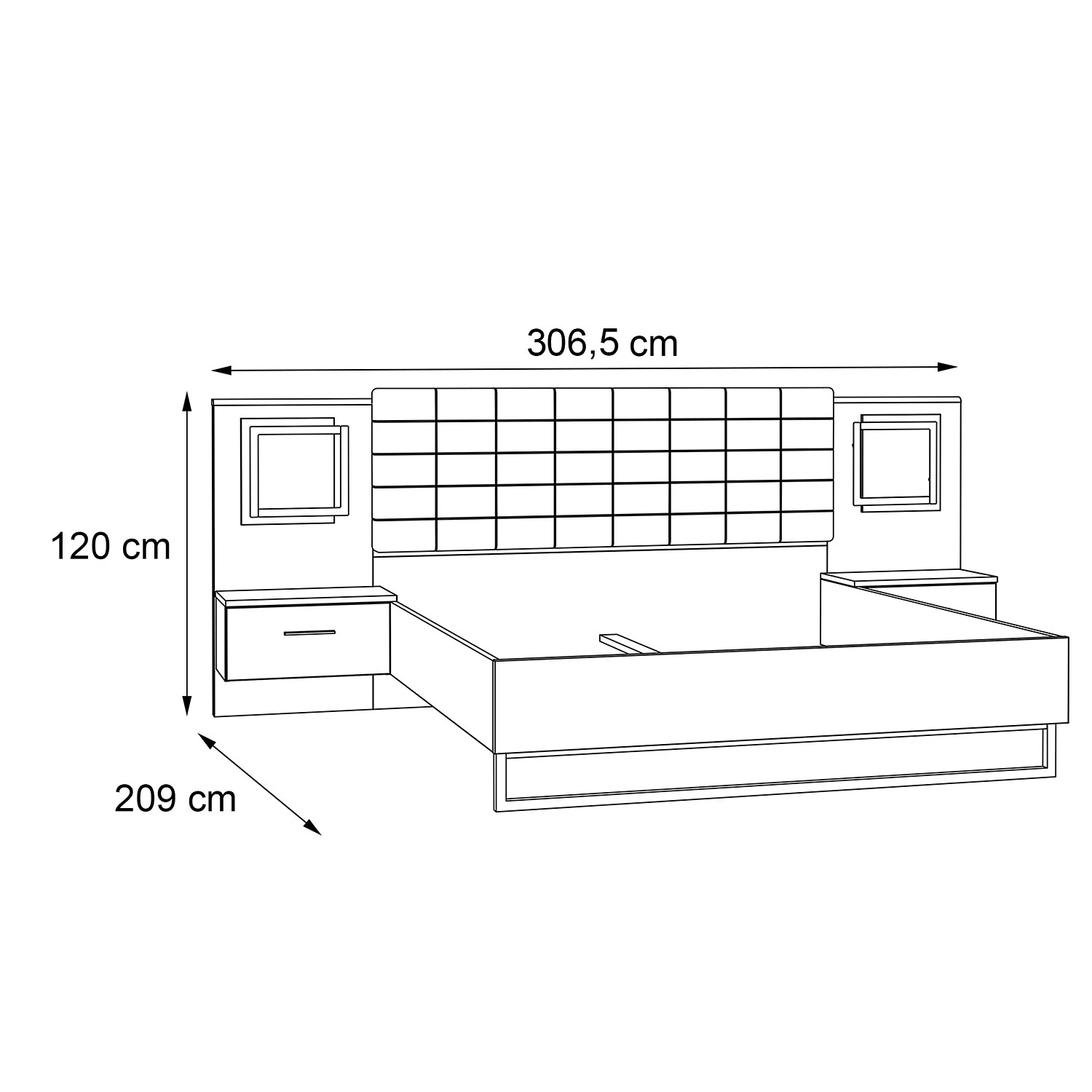 Loftscape Ensemble de lit Moritz (3 éléments) - 180 x 200cm – Image 7
