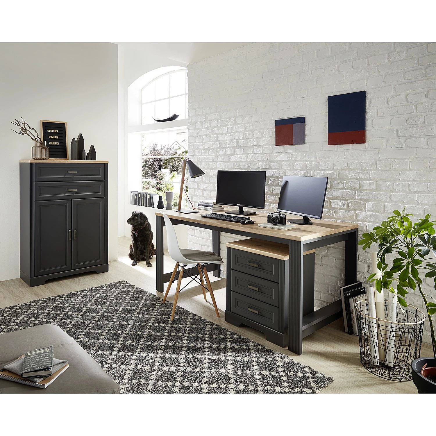 Ridgevalley Ensemble de bureau Jasmund (3 éléments) - Graphite