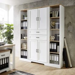 Ridgevalley Ensemble mural Jasmund I (3 éléments) - Imitation pin blanc / Imitation chêne artisan