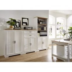 Ridgevalley Ensemble mural Jasmund II (3 éléments) - Imitation pin blanc / Imitation chêne artisan