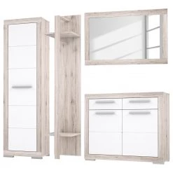 Loftscape Ensemble dâentrĂ©e Bavaro (4 Ă©lĂ©ments) - Blanc brillant / Imitation chĂȘne