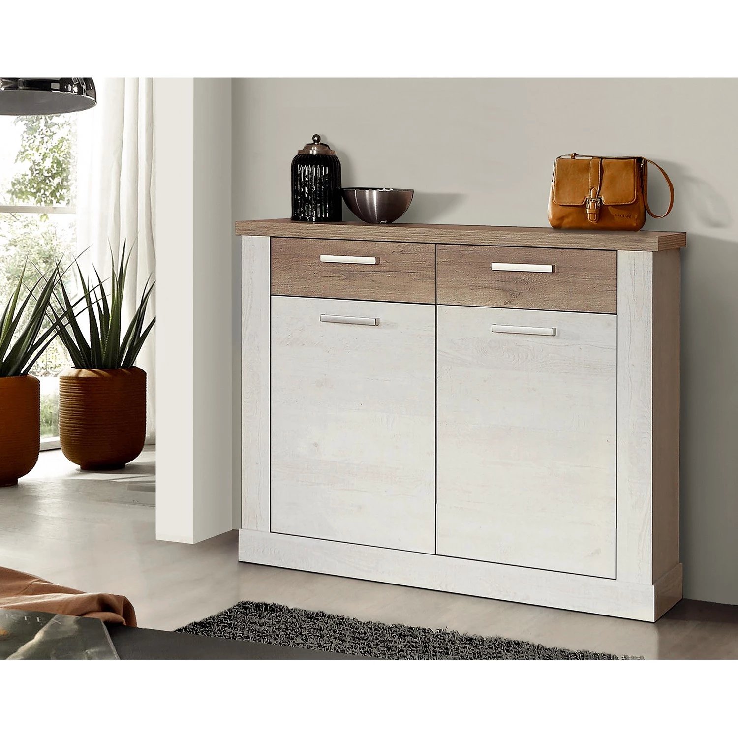 Loftscape Ensemble d‘entrée Morona (4 éléments) - Imitation pin blanc / Imitation chêne ancien – Image 5