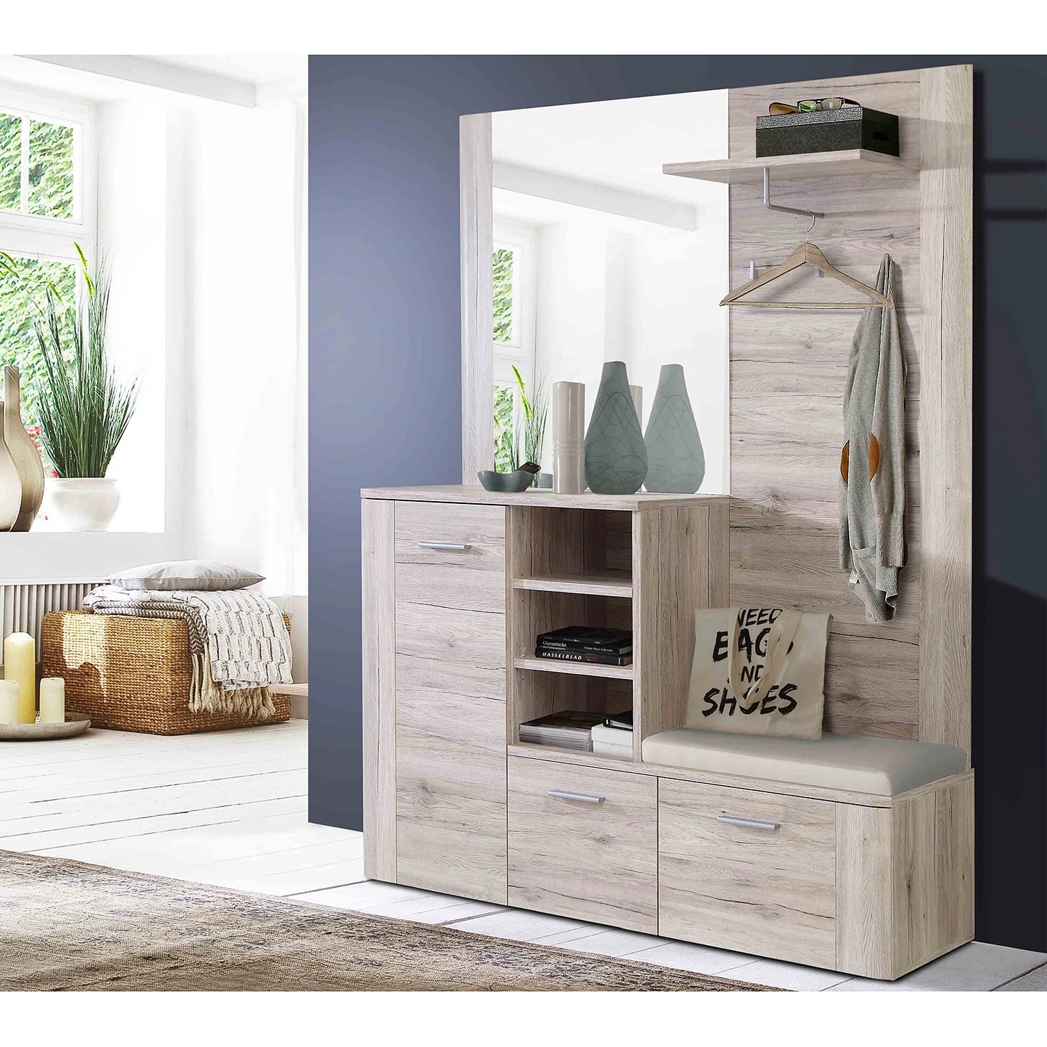 Loftscape Ensemble d’entrée compact Reydon - Imitation chêne sable – Image 2