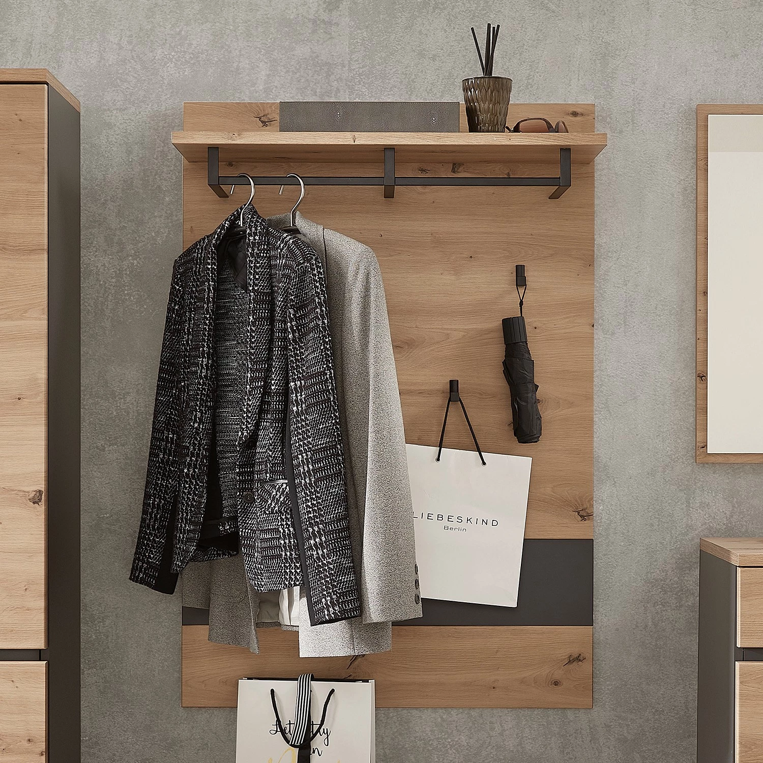 Loftscape Ensemble d’entrée Moosic IV (3 éléments) - Imitation chêne artisan / Graphite – Image 3