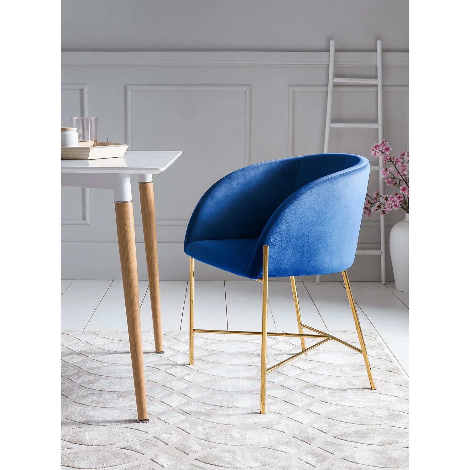 Loftscape Salle à manger Eadwine I (5 éléments) - Bleu marine - Largeur : 160 cm – Image 2