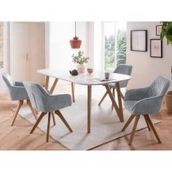 Loftscape Salle à manger Champlost I (5 éléments) - Gris lumineux - Largeur : 160 cm