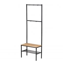 WENKO Ensemble d’entrée compact Geo - Bambou massif / Métal - Bambou / Noir