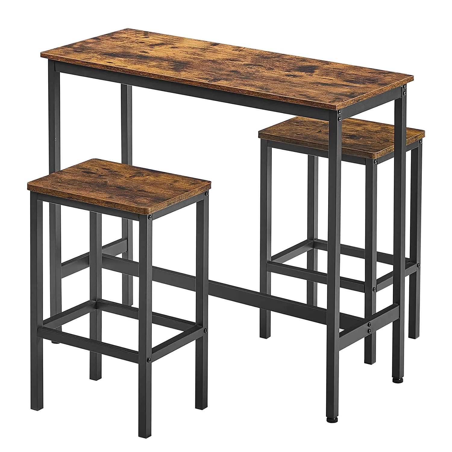 Red Living Ensemble de bar Sintang (3 éléments) - Imitation bois recyclé / Noir – Image 7