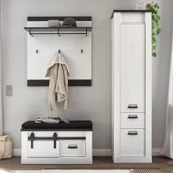 Ridgevalley Ensemble d’entrée Shutter II (3 élém.) - Imitation pin blanc