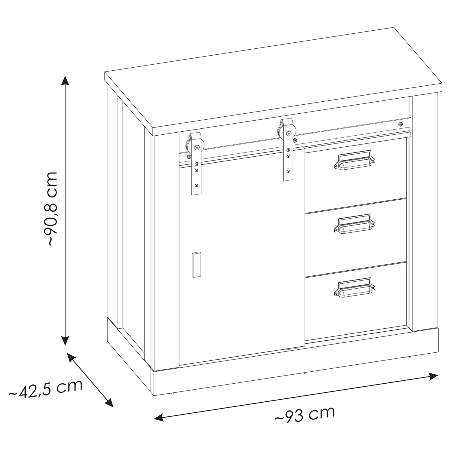 Ridgevalley Ensemble d’entrée Shutter III (3 élém.) - Imitation pin blanc – Image 17