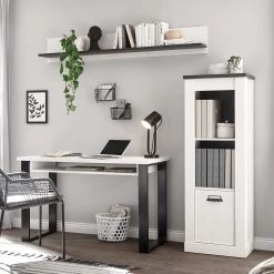 Ridgevalley Ensemble de bureau Shutter IV (3 élém.) - Imitation pin blanc