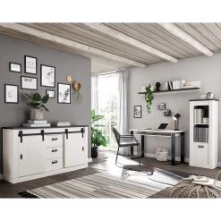 Ridgevalley Ensemble de bureau Shutter V (4 élém.) - Imitation pin blanc