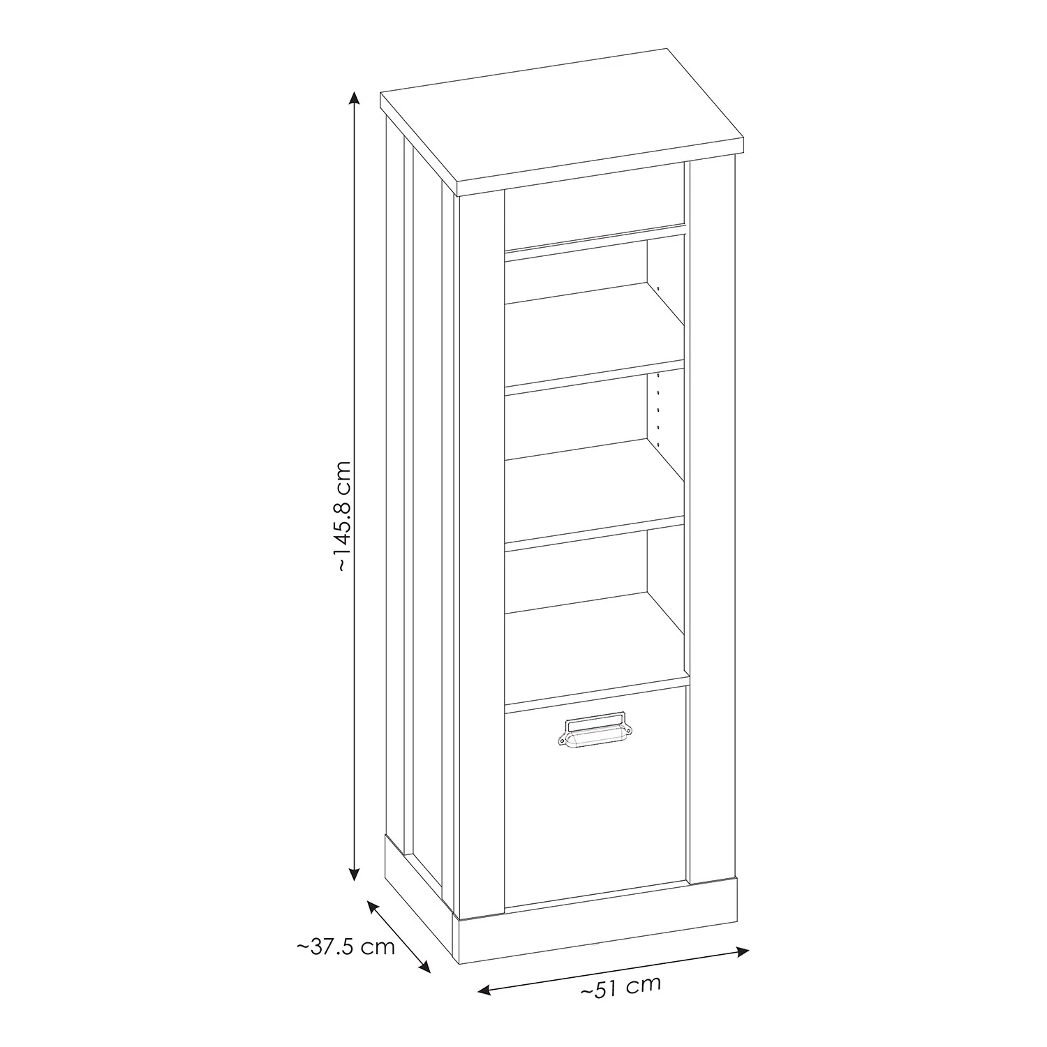 Ridgevalley Ensemble de bureau Shutter V (4 élém.) - Imitation chêne – Image 19