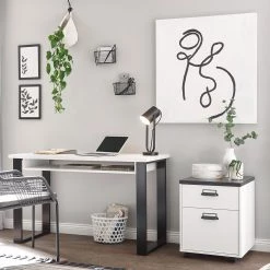 Ridgevalley Ensemble de bureau Shutter I (2 élém.) - Imitation pin blanc