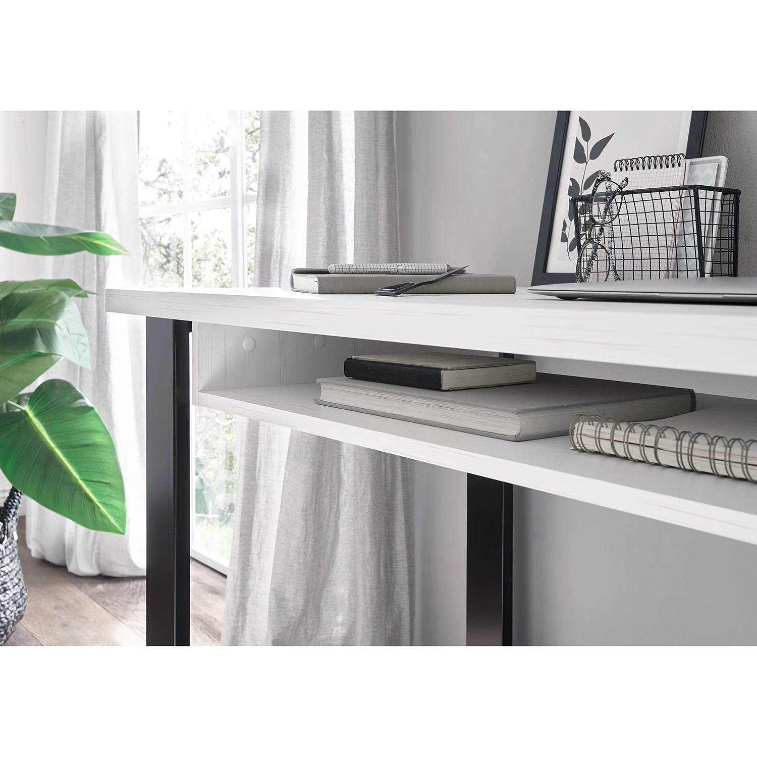 Ridgevalley Ensemble de bureau Shutter I (2 élém.) - Imitation pin blanc – Image 4